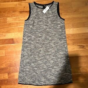 NWT Loft Tweed Style Shift Dress with Fringe Accents Women’s XS